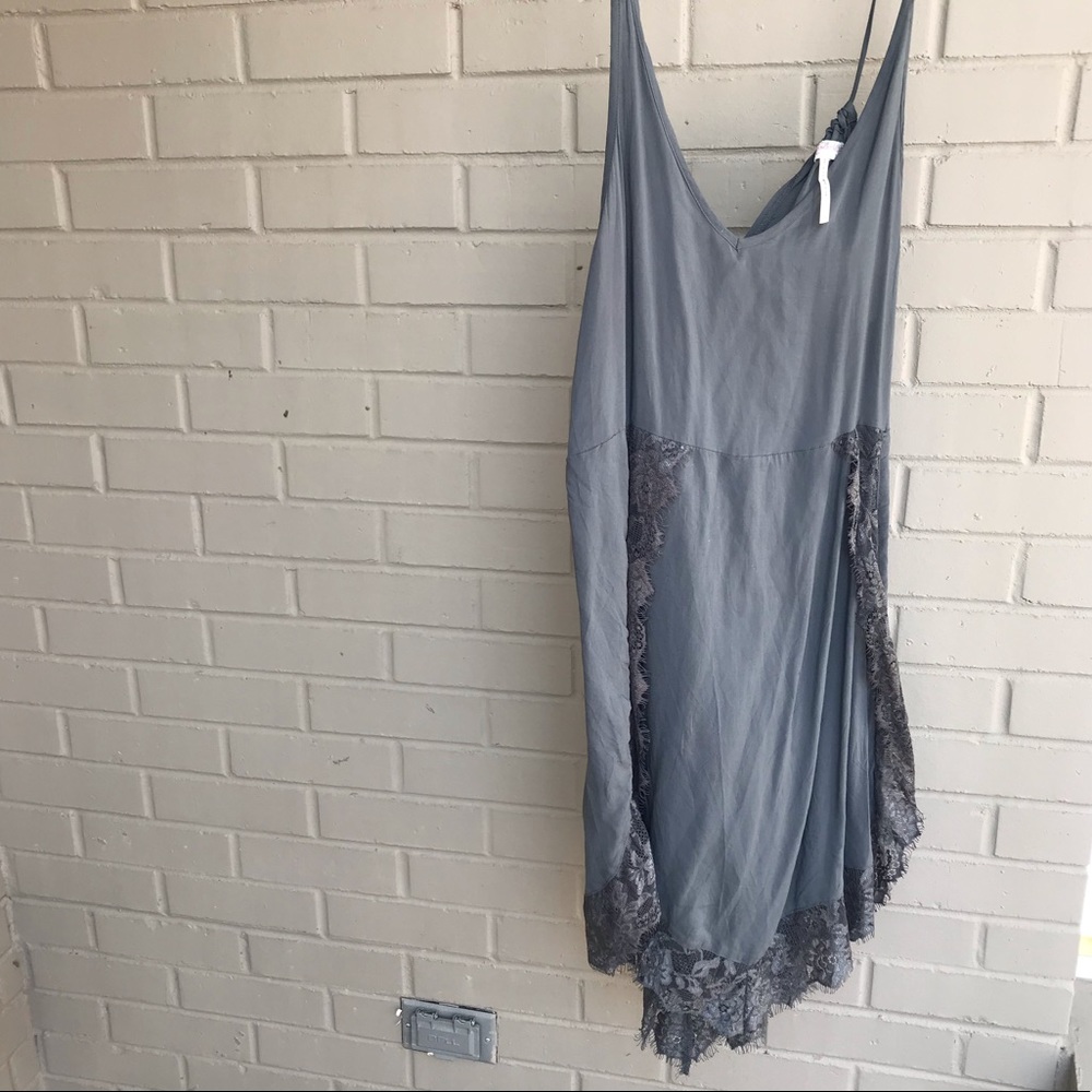Free People intimates gray lacy dress